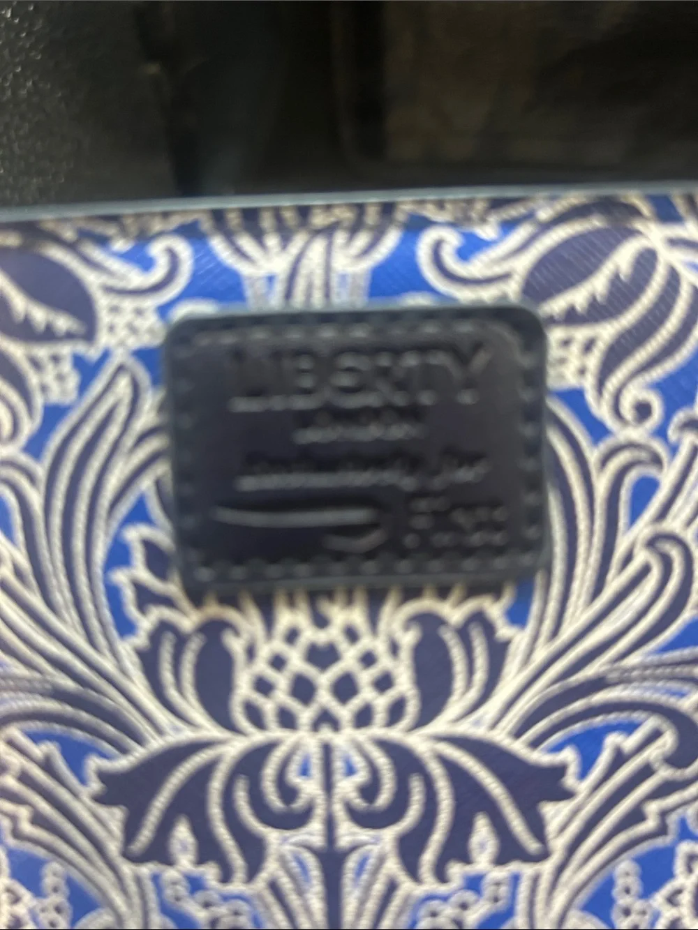 Liberty Blue and White Floral Wristlet